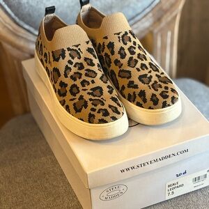Steve Madden Tan Leopard Print Slip-On Shoes